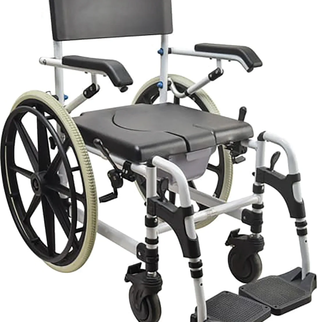 Fauteuil roulant garde-robe et de douche à propulsion manuelle MLW-863B